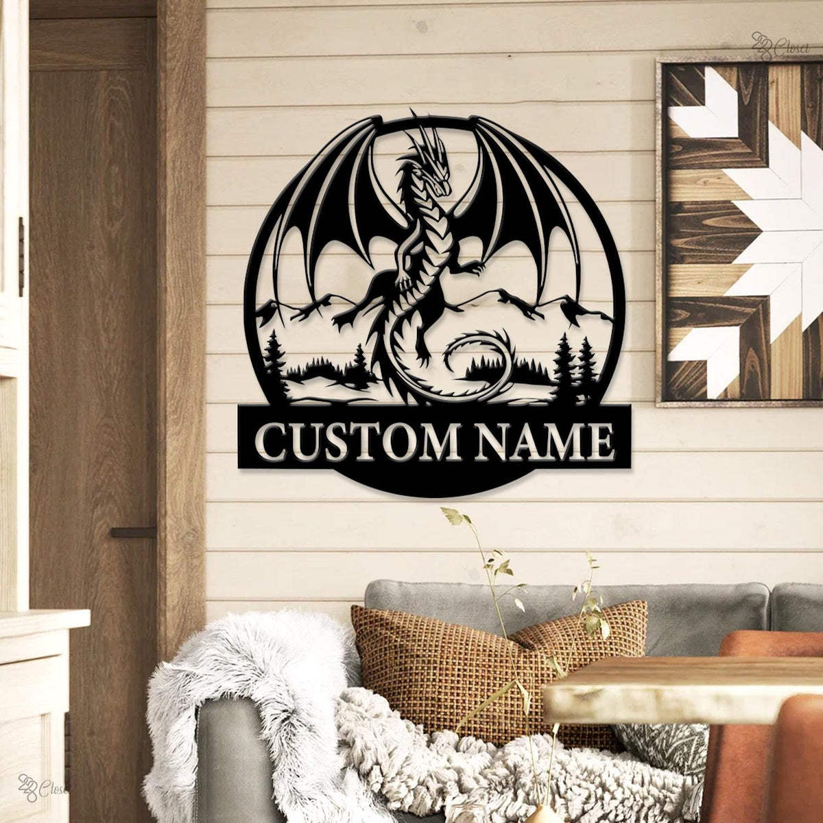 Custom Dragon Metal Sign, Personalized Fantasy Wall Art, Dragon Wall, Sign for Fantasy Lover, Dragon Sign, Dragon lover gift, Fantasy decor
