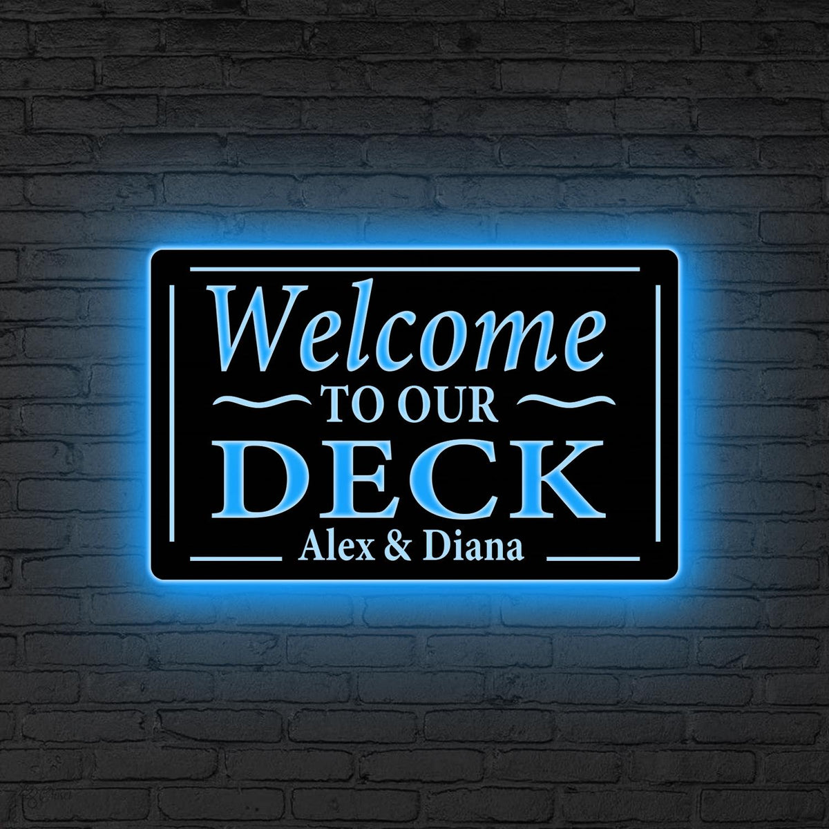 Custom Backyard Oasis Sign LED Light, Patio Sign Welcome To Our Backyard Sign, Custom Deck Sign, Outdoor Decor Porch Sign, Metal Deck Sign