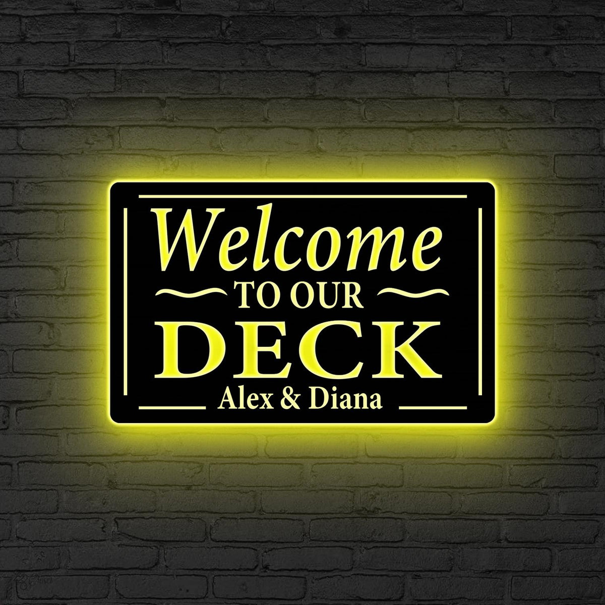 Custom Backyard Oasis Sign LED Light, Patio Sign Welcome To Our Backyard Sign, Custom Deck Sign, Outdoor Decor Porch Sign, Metal Deck Sign