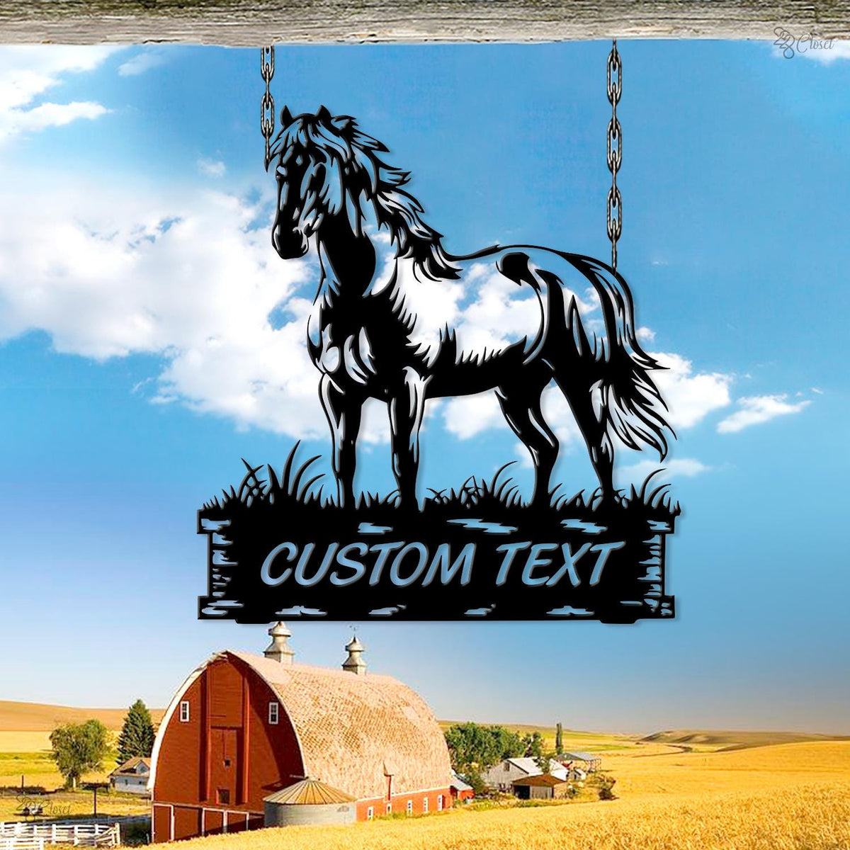 Custom Horse Name Sign, Personalized Barn Metal Sign, Gift for farm, Western Farmhouse Ranch Wall, Horse Stable Sign, Equestrian Gift Horse