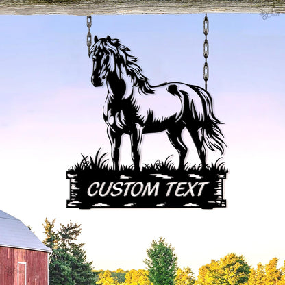 Custom Horse Name Sign, Personalized Barn Metal Sign, Gift for farm, Western Farmhouse Ranch Wall, Horse Stable Sign, Equestrian Gift Horse