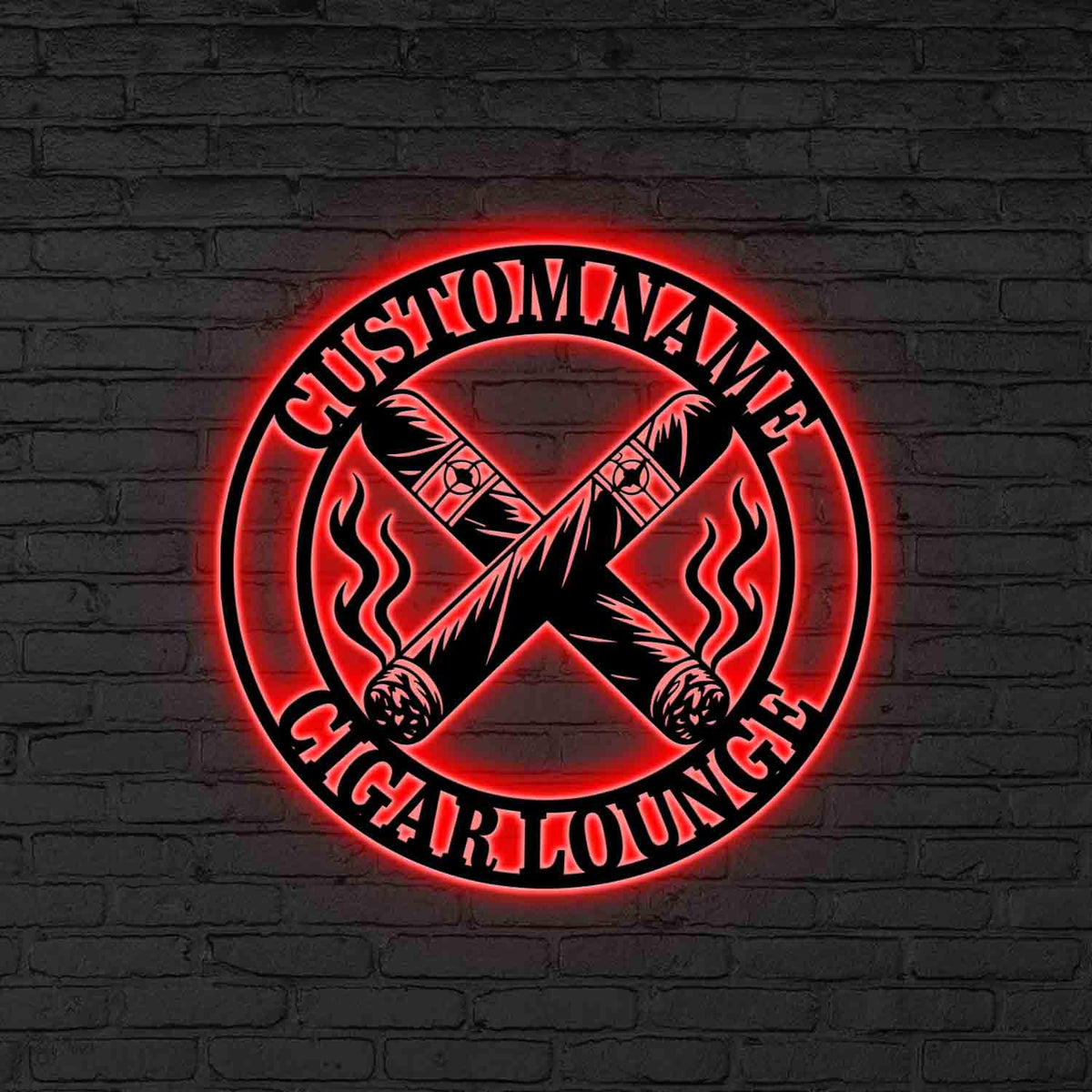 Custom Cigar Lounge LED Metal Sign, Personalized Smoking Room Wall Light, Gift for dad, Cigar Lounge Neon Sign, Smoking metal gift,Xmas Gift