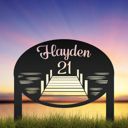 Custom Metal Lake Lot Sign, Lake Dock Sign, Outdoor Sign For the Lake