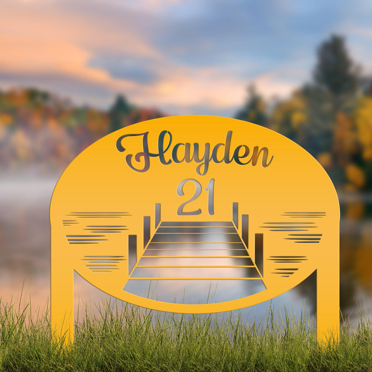 Custom Metal Lake Lot Sign, Lake Dock Sign, Outdoor Sign For the Lake