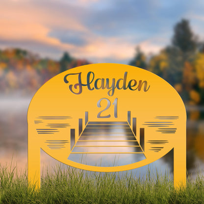 Custom Metal Lake Lot Sign, Lake Dock Sign, Outdoor Sign For the Lake