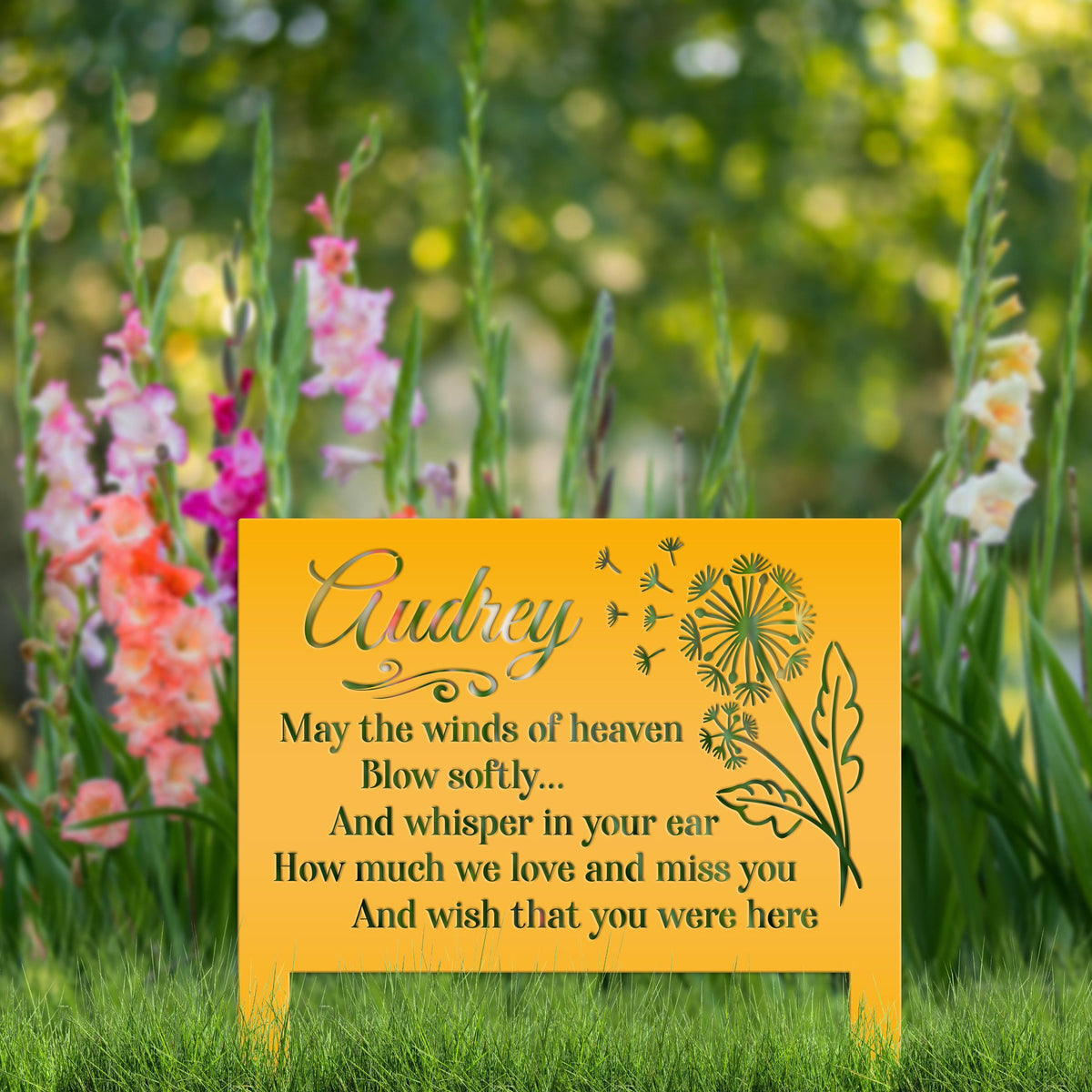 Custom Metal Yard Stake with Heartfelt Memorial Quote - Outdoor Remembrance Sign - Unique Sympathy Gifts - Comforting Gravesite Decorations