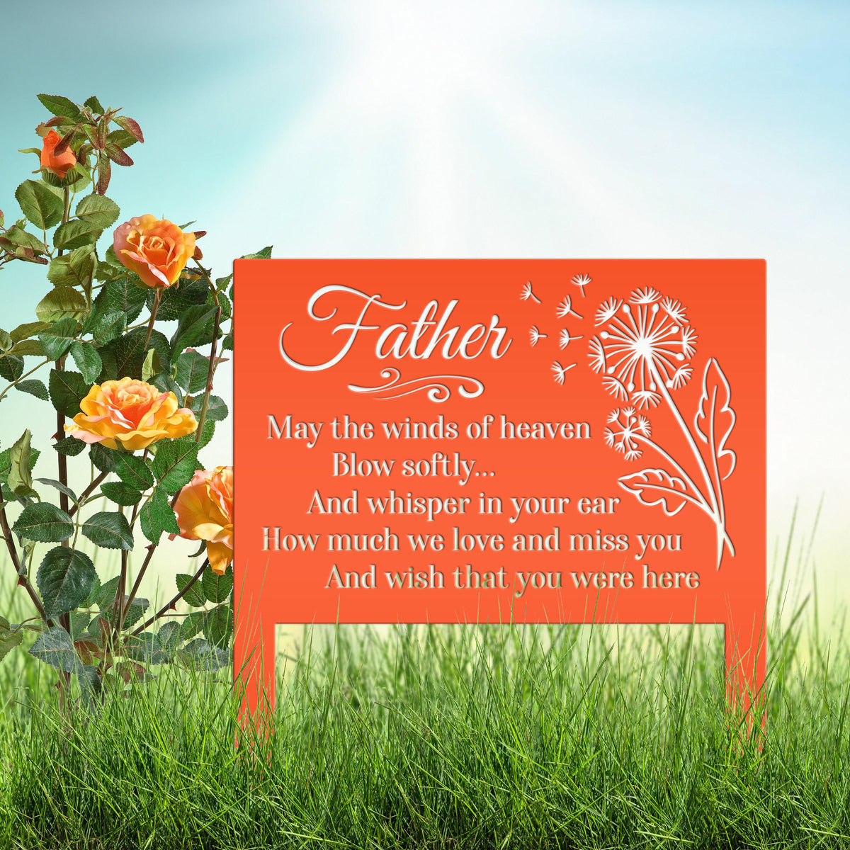 Custom Metal Yard Stake with Heartfelt Memorial Quote - Outdoor Remembrance Sign - Unique Sympathy Gifts - Comforting Gravesite Decorations