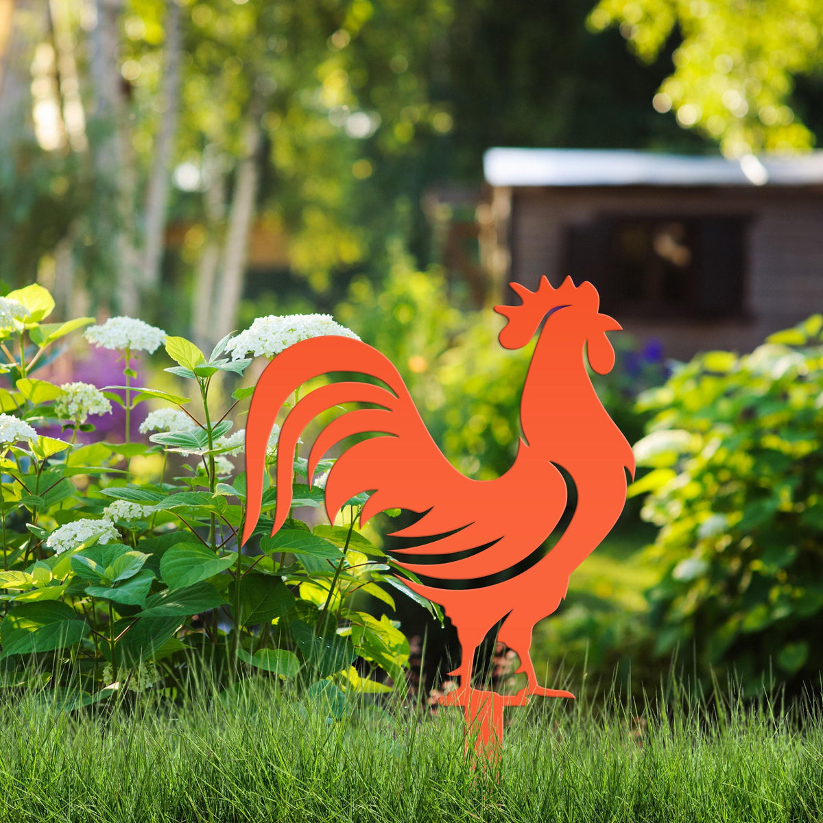 Assorted Chicken Garden Metal Yard Stakes
