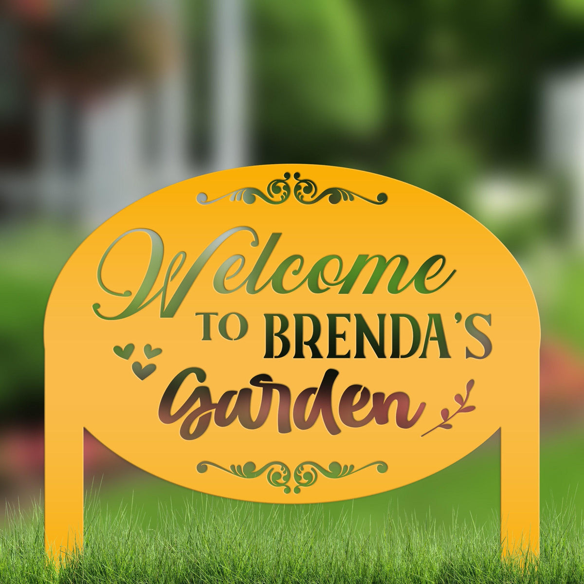 Garden Sign Personalized for Mother's Day Gift, Decorative Outdoor Plaque, Flower Bed Sign, Metal Veggie Garden Sign With Stakes