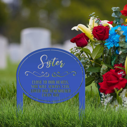 Memorial Metal Yard Stake - Unique Custom Keepsake for Remembrance - Personalized Memorial Gravestone Decoration - Comforting Sympathy Gifts
