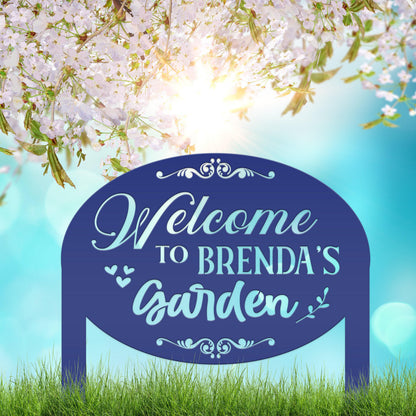 Garden Sign Personalized for Mother's Day Gift, Decorative Outdoor Plaque, Flower Bed Sign, Metal Veggie Garden Sign With Stakes