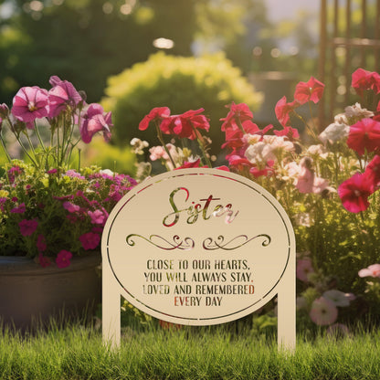Memorial Metal Yard Stake - Unique Custom Keepsake for Remembrance - Personalized Memorial Gravestone Decoration - Comforting Sympathy Gifts