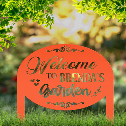 Garden Sign Personalized for Mother's Day Gift, Decorative Outdoor Plaque, Flower Bed Sign, Metal Veggie Garden Sign With Stakes