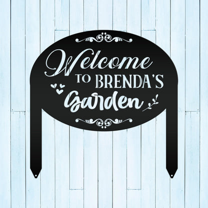 Garden Sign Personalized for Mother's Day Gift, Decorative Outdoor Plaque, Flower Bed Sign, Metal Veggie Garden Sign With Stakes
