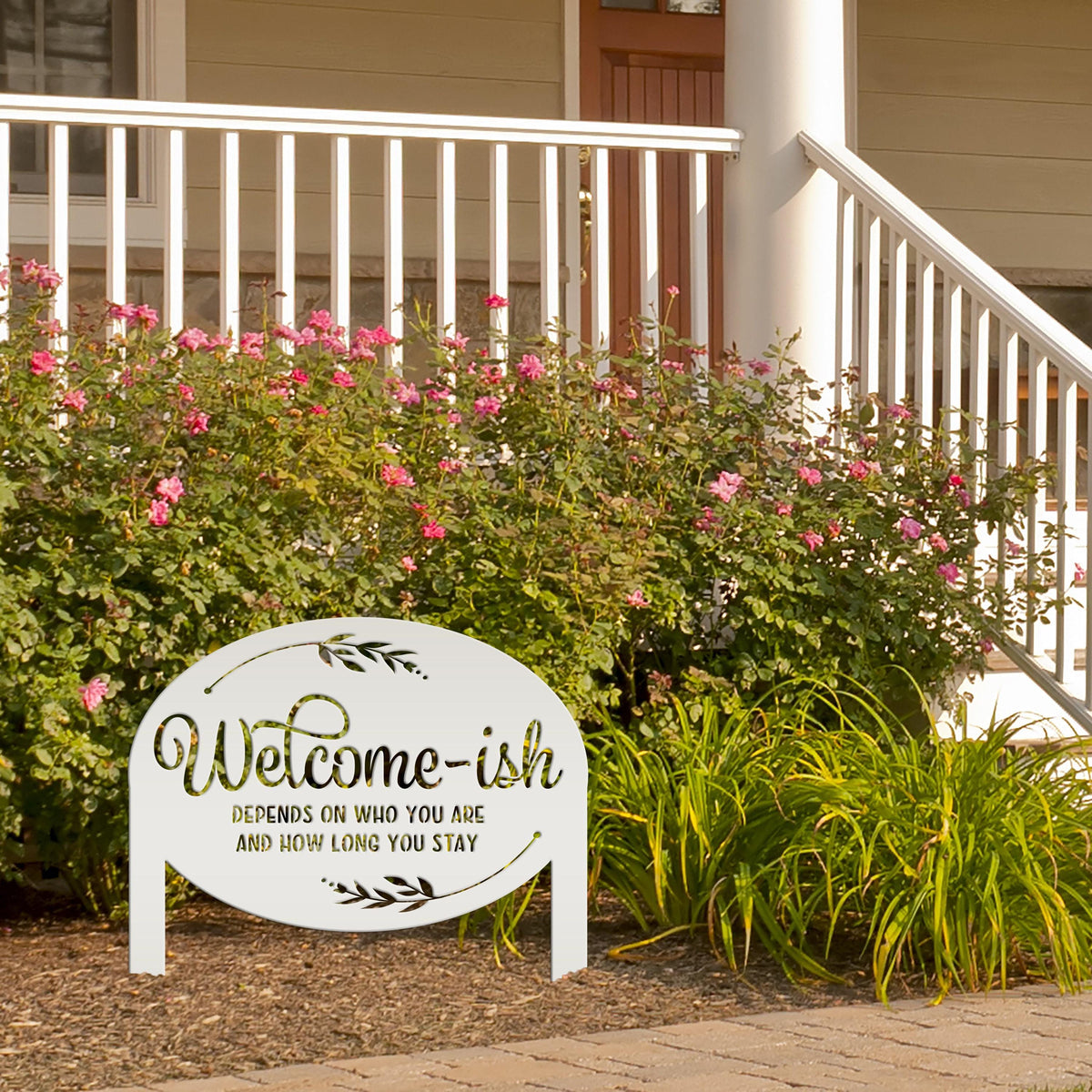 Whimsical Welcome-ish Metal Yard Stake - Perfect Garden Decoration - Outdoor Funny Home Decor - Realtor Closing Gift - Housewarming Signs