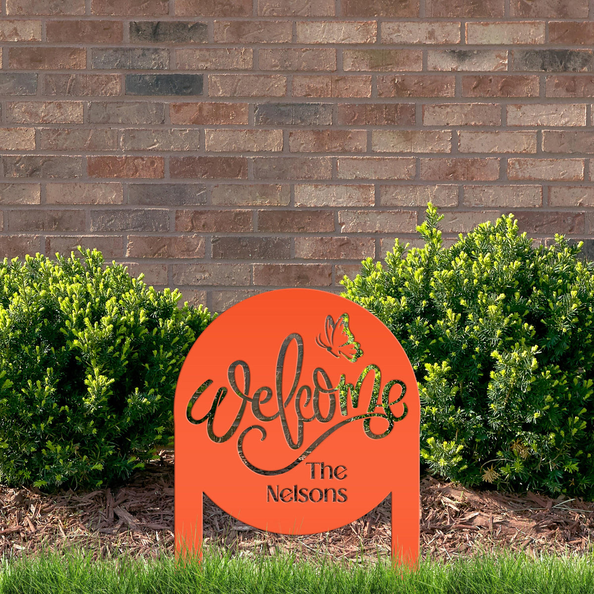 Custom Welcome Metal Yard Sign – Personalize Your Entryway Decor - Cute Welcoming Metal Sign - Laser Cut Lawn Decoration - Housewarming Gift
