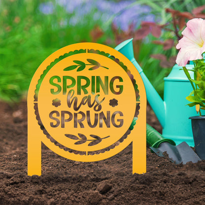 Metal Spring Has Sprung Yard Stake - Outdoor Spring Decor