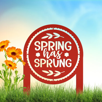 Metal Spring Has Sprung Yard Stake - Outdoor Spring Decor