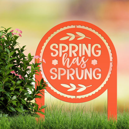 Metal Spring Has Sprung Yard Stake - Outdoor Spring Decor