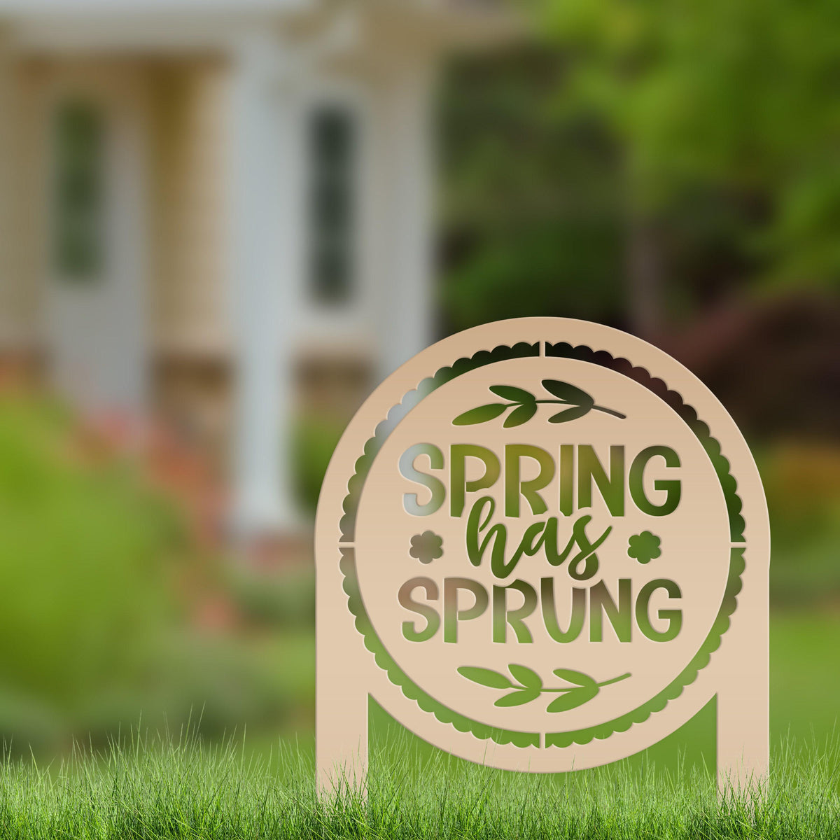 Metal Spring Has Sprung Yard Stake - Outdoor Spring Decor