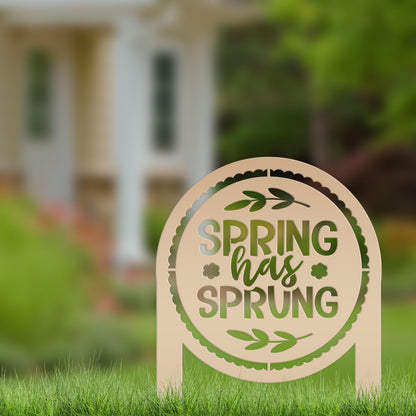 Metal Spring Has Sprung Yard Stake - Outdoor Spring Decor