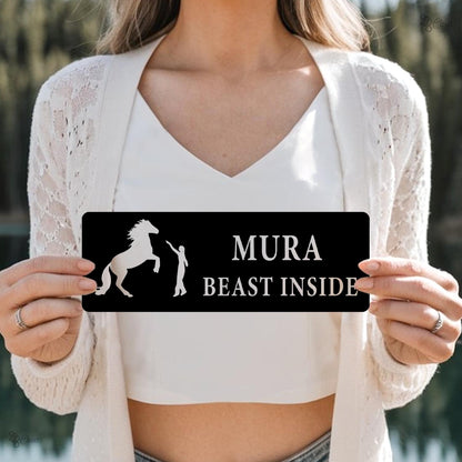Horse Name Sign, Horseshoe Stable Name Plaque, Horse Stall Metal Sign, Horse Farm Sign, Barn Decor, Horse Stable Name Sign, Equestrian gift