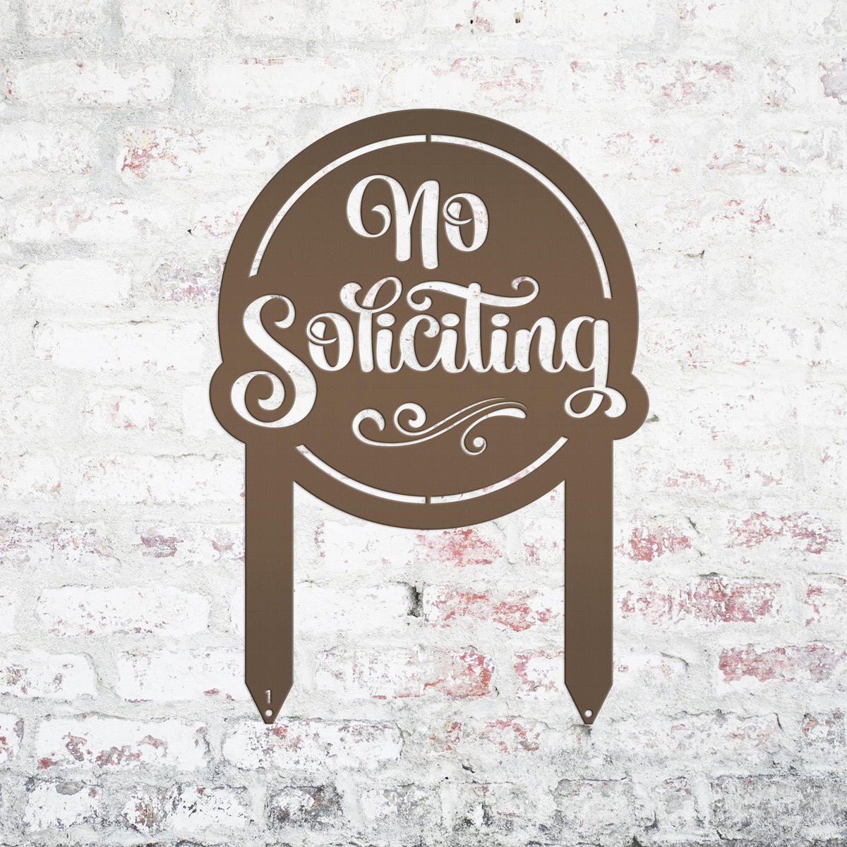 No Soliciting Sign for Yard - Metal Stake for Home Security - Outdoor Entryway Welcome Sign - Charming Lawn Art - Unique Housewarming Gift