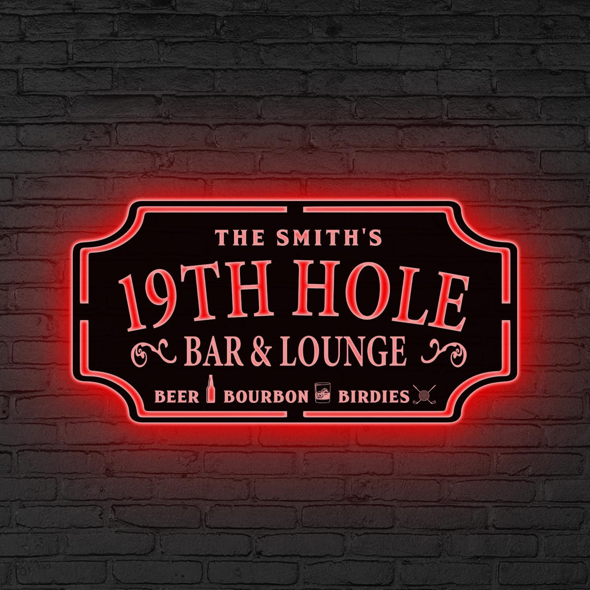 Custom Golf Sign LED Lights, Golfer Name Sign, 19th Hole, Man Cave Sign, Home Bar Decor, Game Room Sign, Fathers Day Gift for him, Golf Gift