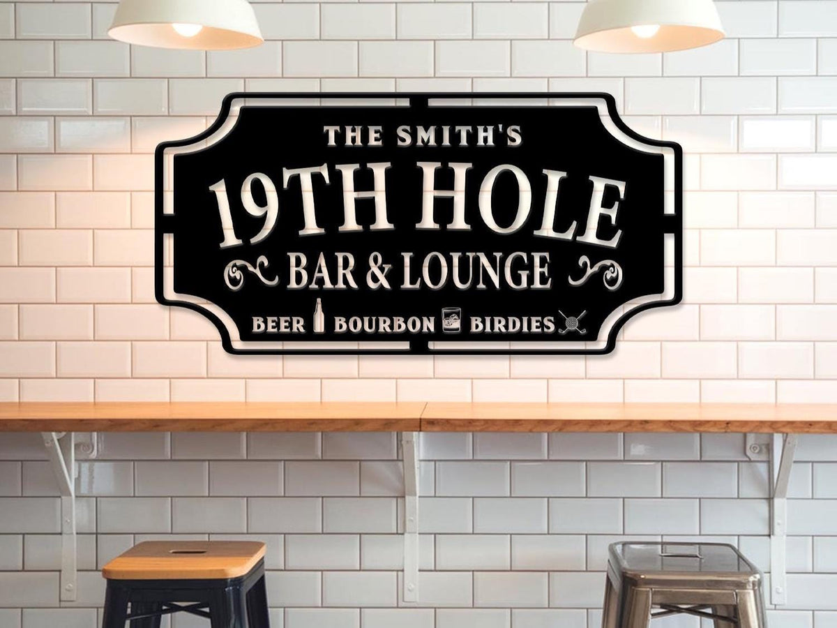 Custom Golf Sign LED Lights, Golfer Name Sign, 19th Hole, Man Cave Sign, Home Bar Decor, Game Room Sign, Fathers Day Gift for him, Golf Gift