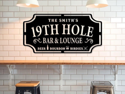 Custom Golf Sign LED Lights, Golfer Name Sign, 19th Hole, Man Cave Sign, Home Bar Decor, Game Room Sign, Fathers Day Gift for him, Golf Gift