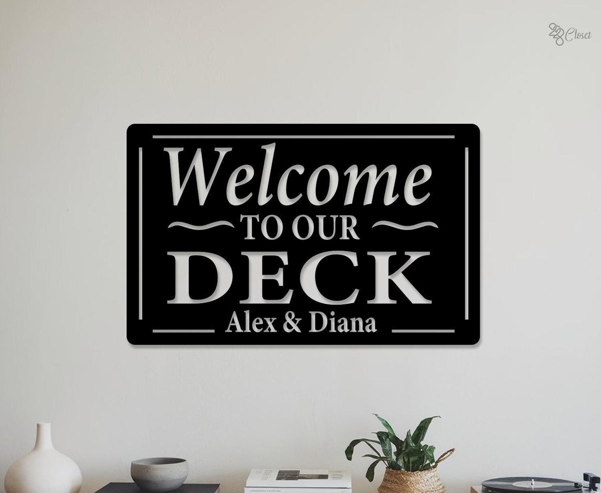 Custom Backyard Oasis Sign LED Light, Patio Sign Welcome To Our Backyard Sign, Custom Deck Sign, Outdoor Decor Porch Sign, Metal Deck Sign