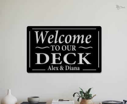 Custom Backyard Oasis Sign LED Light, Patio Sign Welcome To Our Backyard Sign, Custom Deck Sign, Outdoor Decor Porch Sign, Metal Deck Sign