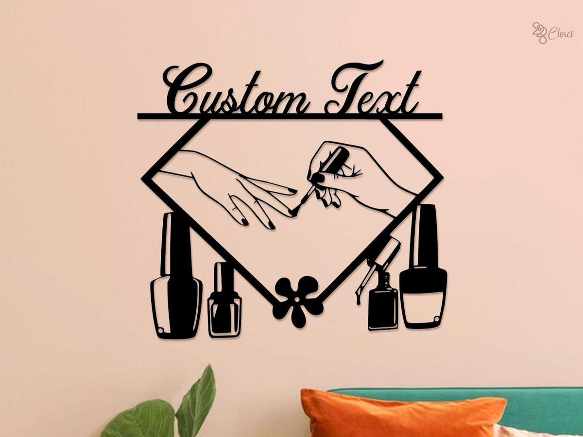 Custom Metal Nail Salon LED Sign, Personalized Beauty Salon Decor, Nail Shop Name Sign, Nail Artist Gift, Nail Salon Wall Decor Gift for her