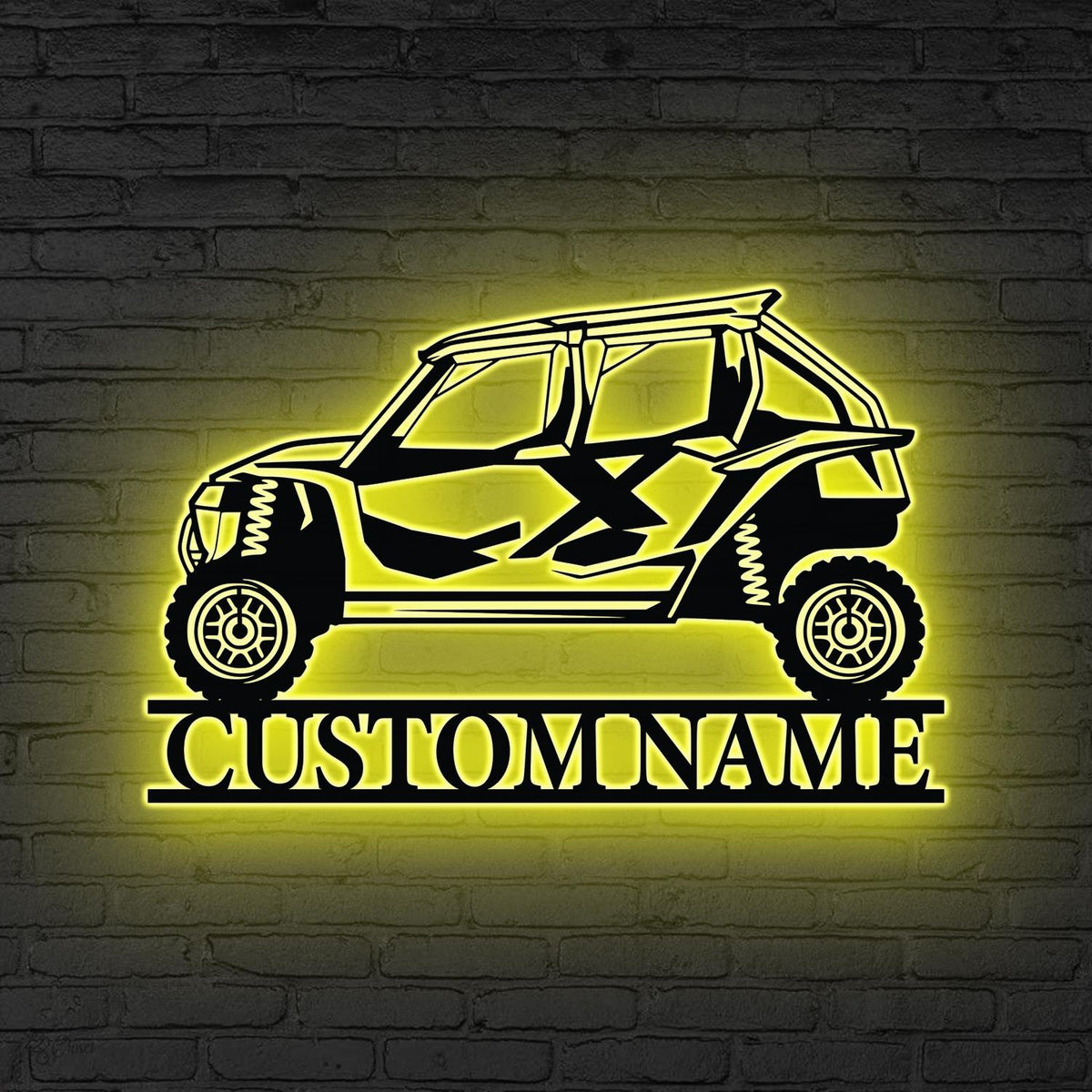 Custom Name UTV Metal Sign Led Lights,  ATV Off Road Metal, Personalized Off-Road Adventure Sign, Side by Side LED Wall Art, Mountain Sign