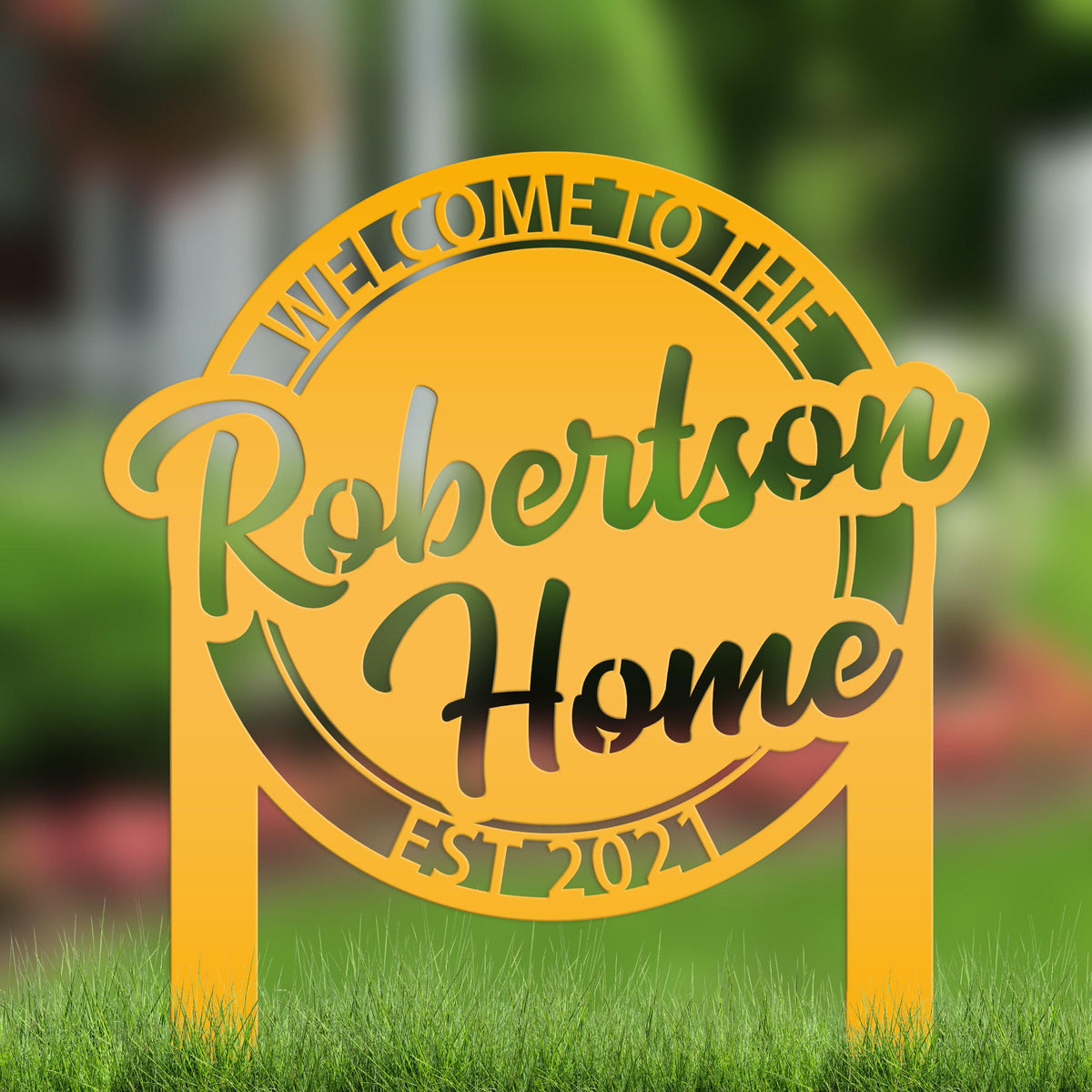 Custom Metal Welcome Yard Stake, Make it your own wording, Business Sign