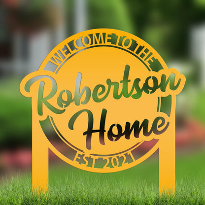 Custom Metal Welcome Yard Stake, Make it your own wording, Business Sign