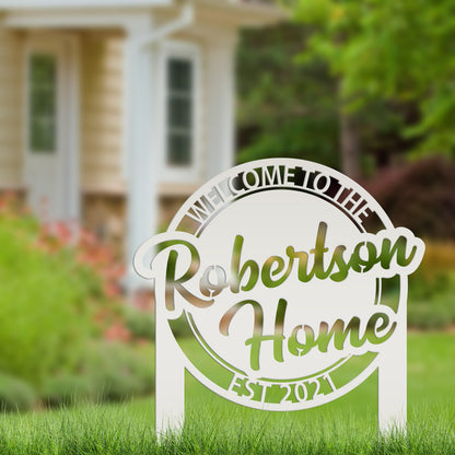 Custom Metal Welcome Yard Stake, Make it your own wording, Business Sign
