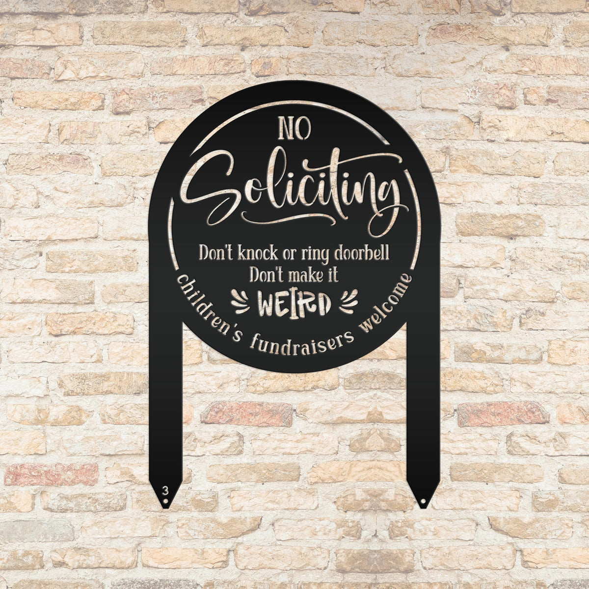 No Soliciting Sign for Home Decor - Funny Metal Yard Stake - Outdoor Decoration - Children's Fundraisers Welcome - Unique Housewarming Gifts