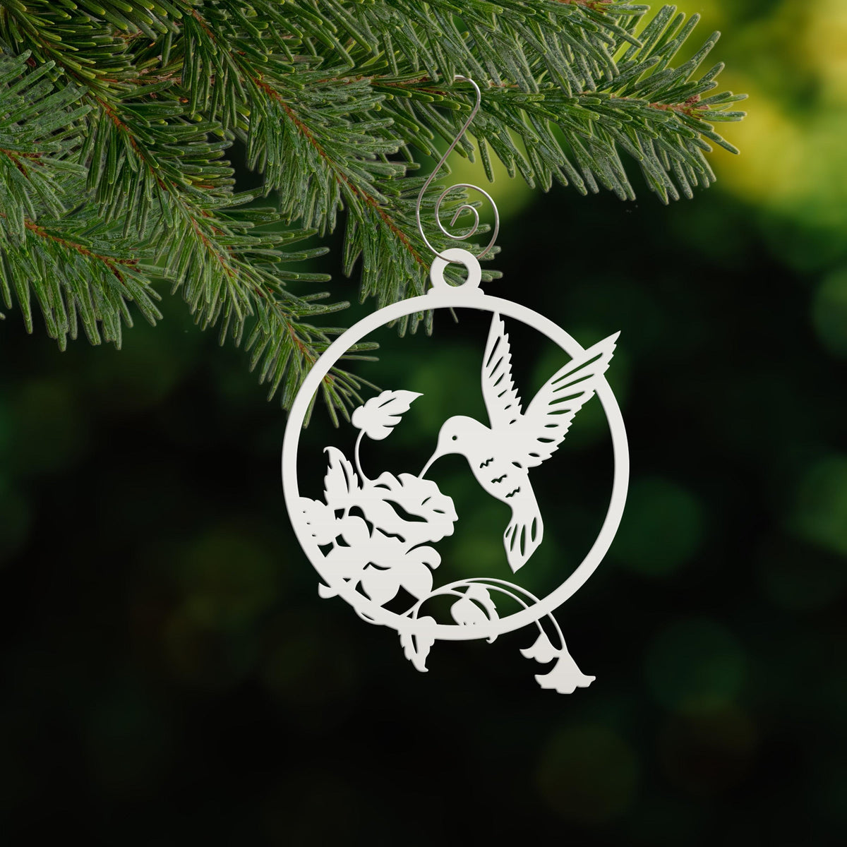 Metal Hummingbird 4 inch Rear View Mirror Ornament