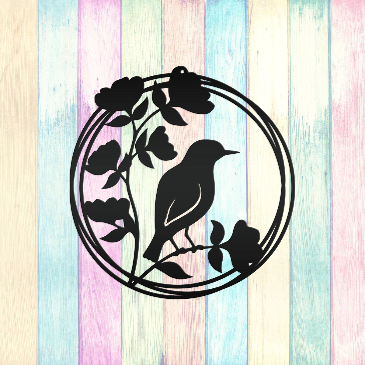 Bird Decor, Round Hanging Sign For Home or Garden, Unique Wall Decoration, Abstract Artwork, Mother's Day Present, Birdwatcher Gift