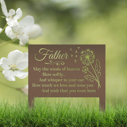 Custom Metal Yard Stake with Heartfelt Memorial Quote - Outdoor Remembrance Sign - Unique Sympathy Gifts - Comforting Gravesite Decorations