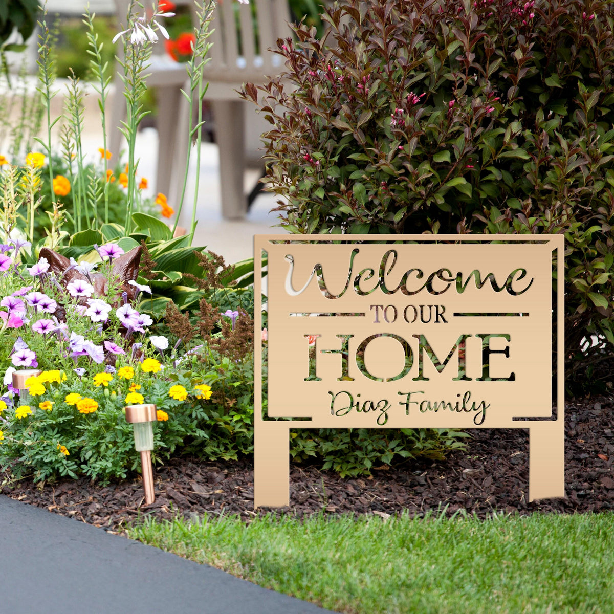Personalized Welcome to our Home Metal Yard Stake Sign