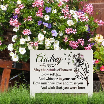 Custom Metal Yard Stake with Heartfelt Memorial Quote - Outdoor Remembrance Sign - Unique Sympathy Gifts - Comforting Gravesite Decorations