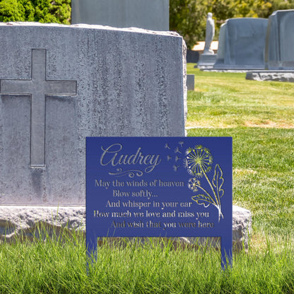 Custom Metal Yard Stake with Heartfelt Memorial Quote - Outdoor Remembrance Sign - Unique Sympathy Gifts - Comforting Gravesite Decorations