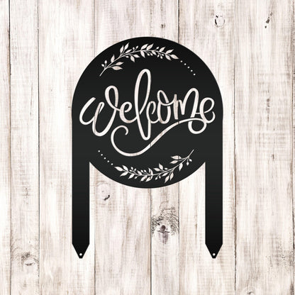 Cute Welcome Sign - Laser Cut Outdoor Home Decor - Welcoming Metal Yard Stake Art - Charming Garden Decoration - Unique Realtor Closing Gift