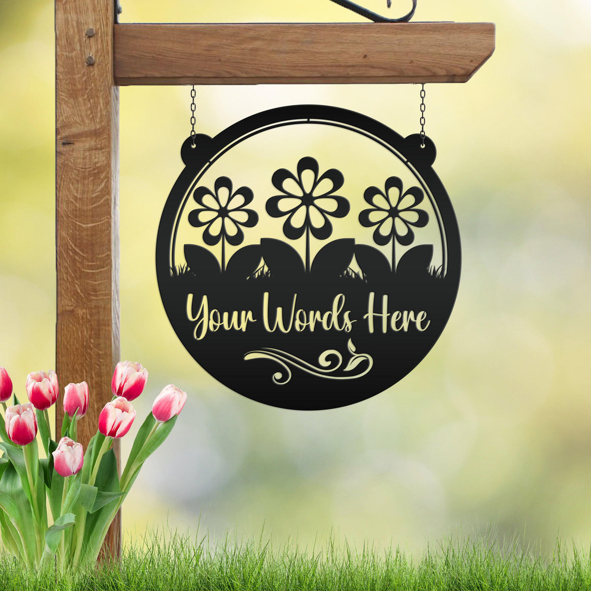 Custom Outside Flower Sign, Personalized Hanging Garden Sign, Mother's Day Gift, Flower Shop Sign, Greenhouse Decor, Florist Business Sign
