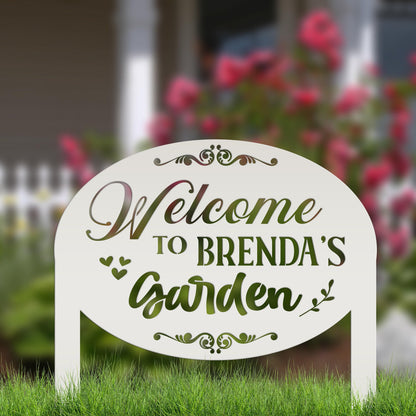Garden Sign Personalized for Mother's Day Gift, Decorative Outdoor Plaque, Flower Bed Sign, Metal Veggie Garden Sign With Stakes