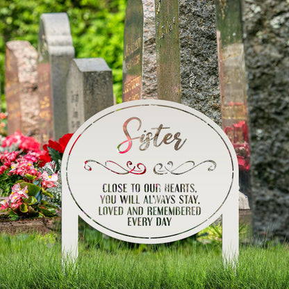Memorial Metal Yard Stake - Unique Custom Keepsake for Remembrance - Personalized Memorial Gravestone Decoration - Comforting Sympathy Gifts
