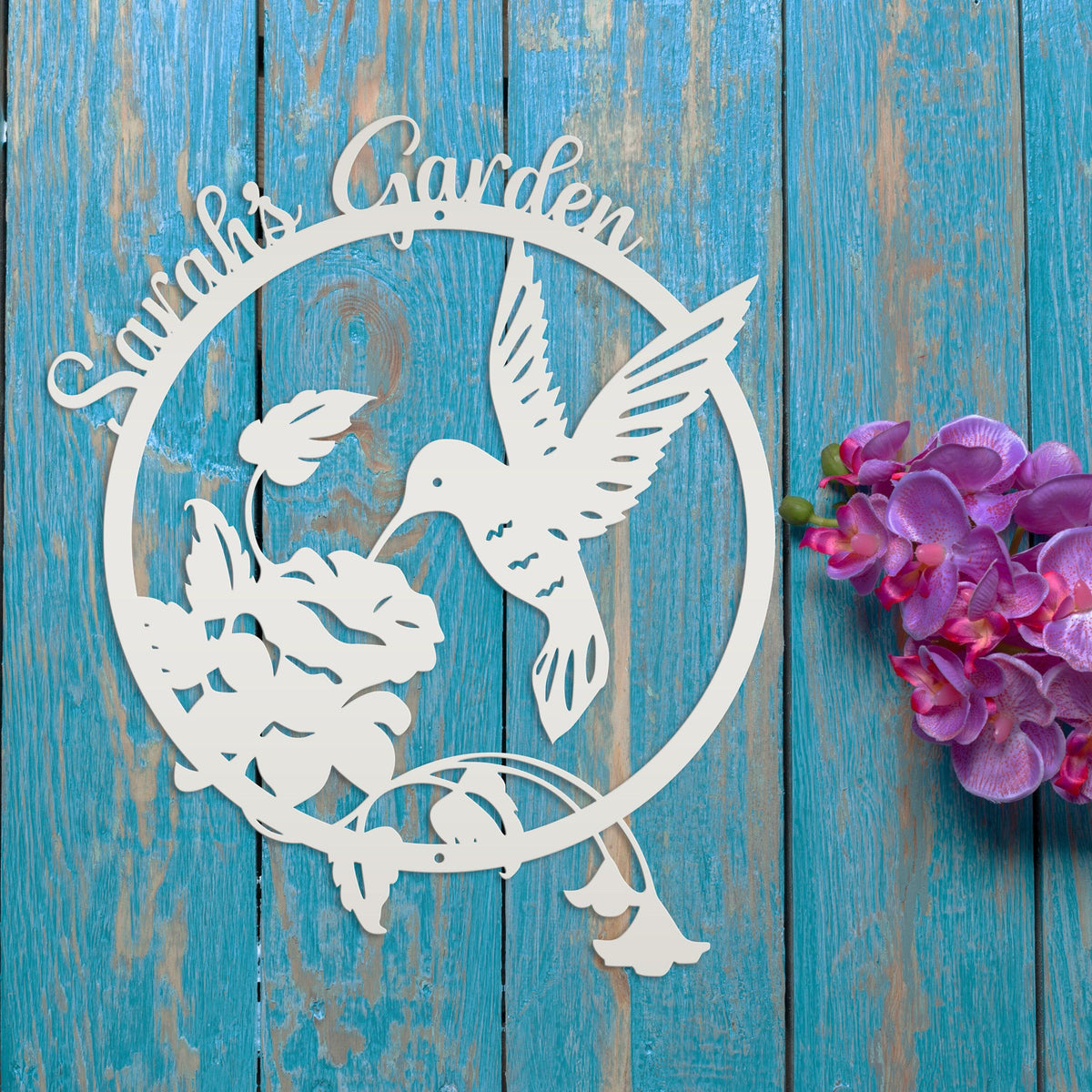 Personalized Gift For Mom, Custom Hummingbird Sign, Mother's Day Gift Idea, Customized Garden Sign