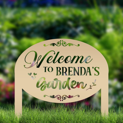 Garden Sign Personalized for Mother's Day Gift, Decorative Outdoor Plaque, Flower Bed Sign, Metal Veggie Garden Sign With Stakes